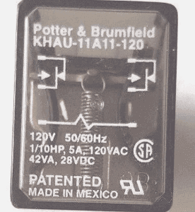 KHAU-11A11-120 RELAY 120V 50/60Hz POTTER & BRUMFIELD