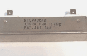18000 ohm 11/95 P.3581266 WILWAUKEE RESISTOR