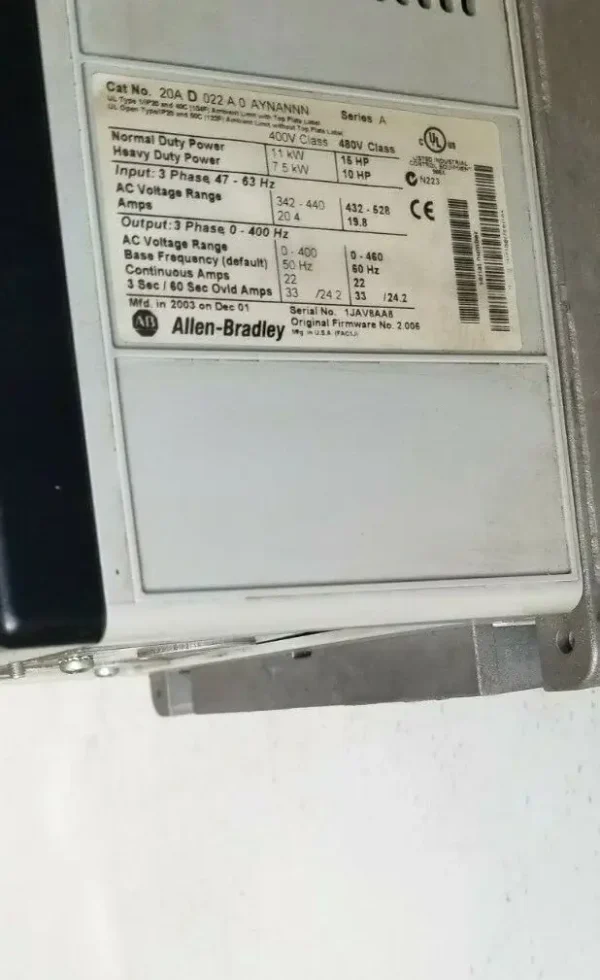 20A D 022 A0 Allen Bradley Drive